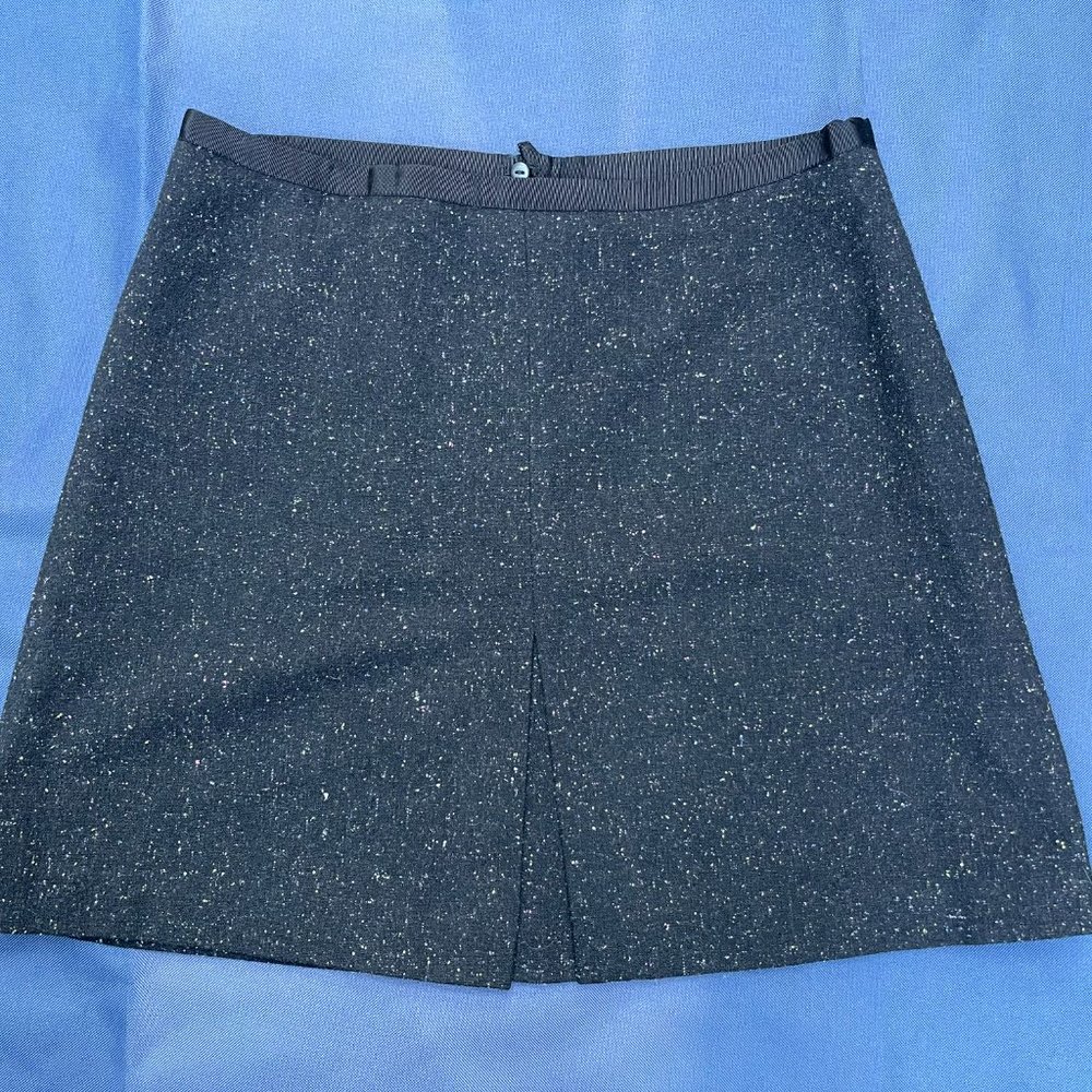 H&M Wool Pleated Black Multicolor Mini Skirt - Size 10